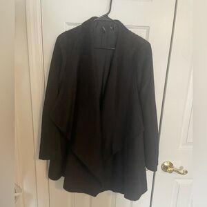 Eileen Fisher Dark Brown Drape Front Alpaca Coat